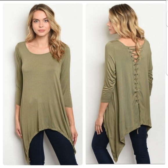 Cargo Lace Up Back Top - Picture 1 of 4